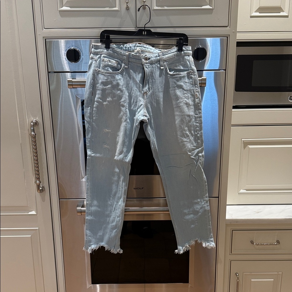 rag & bone distressed skinny cropped jeans 29